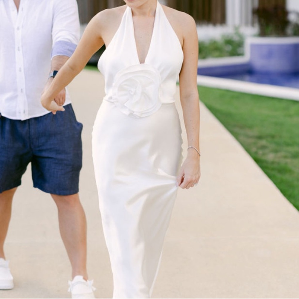 The Bar Grayson Gown in Blanc floral silk gown wedding